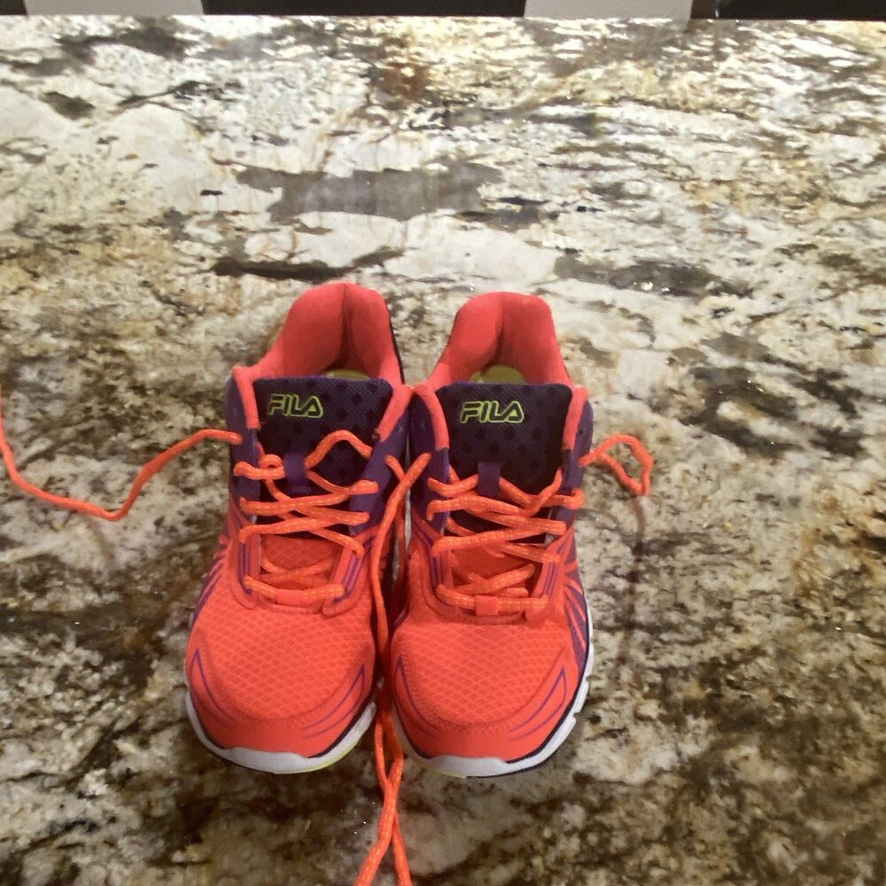 FILA women’s Athletic Sneakers Orange/Purple Lace Up US 7.5 memory electro volt2